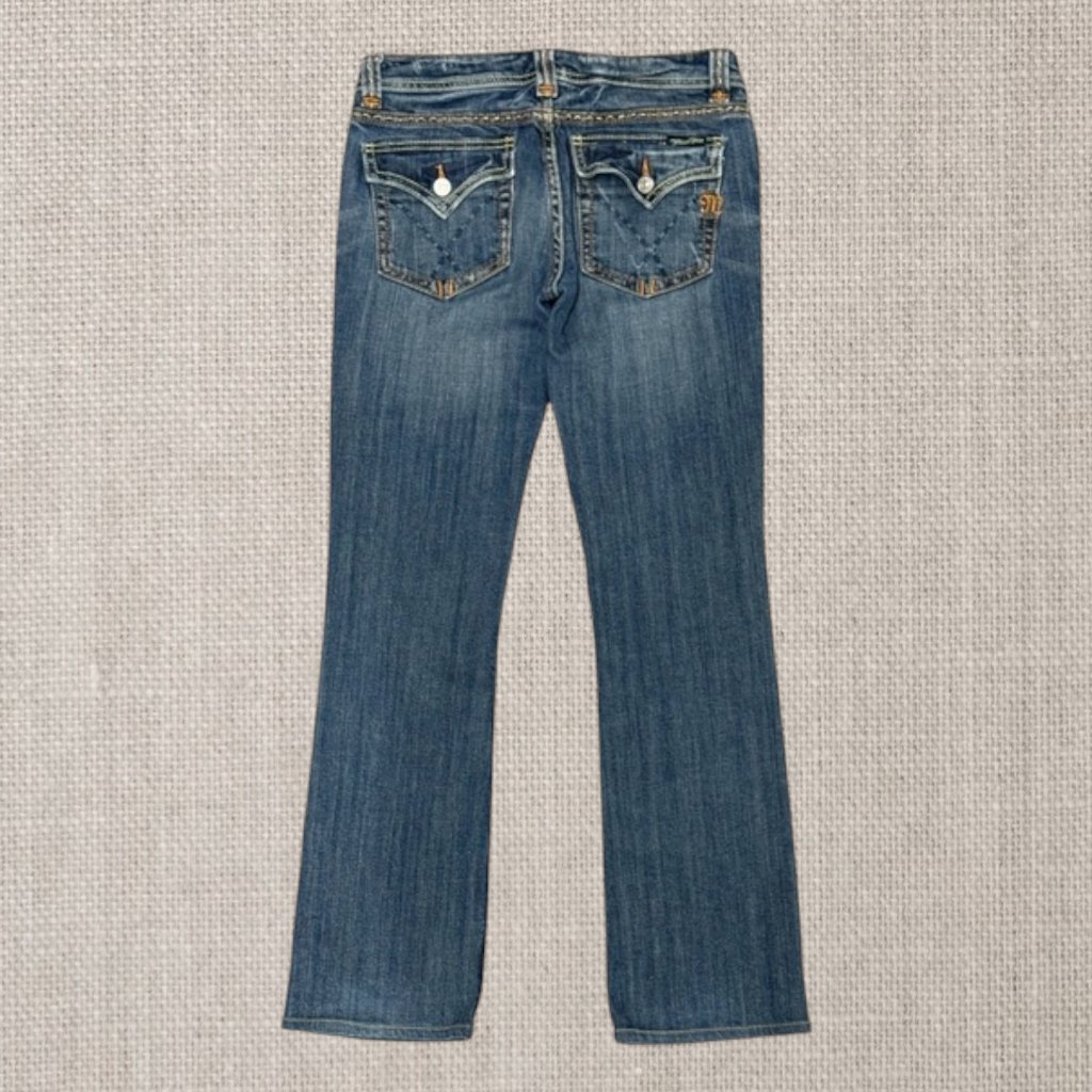 Miss Me Embellished Stitched Jp4896c Bootcut Blue Womens Denim Jeans Size 29